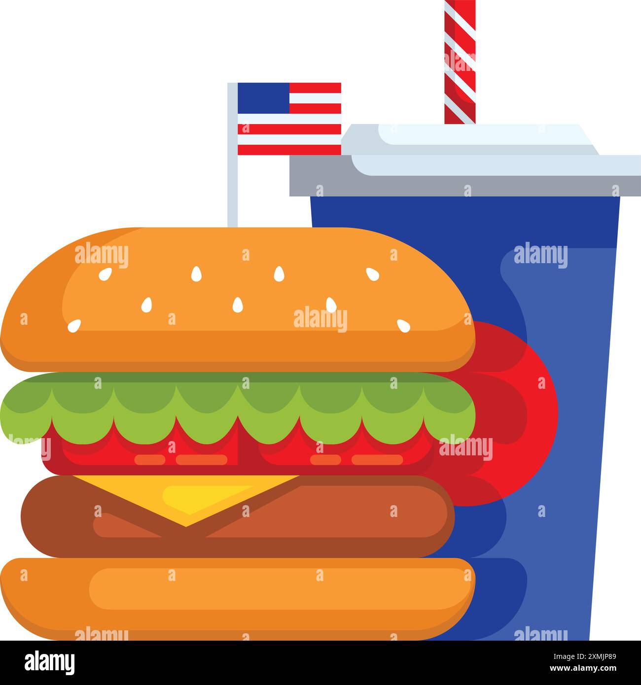 4 juillet Hamburger Illustration de Vecteur