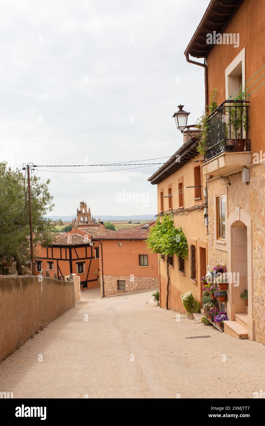 Vue sur la ville espagnole d'Allyon Castille et Léon Espagne Banque D'Images