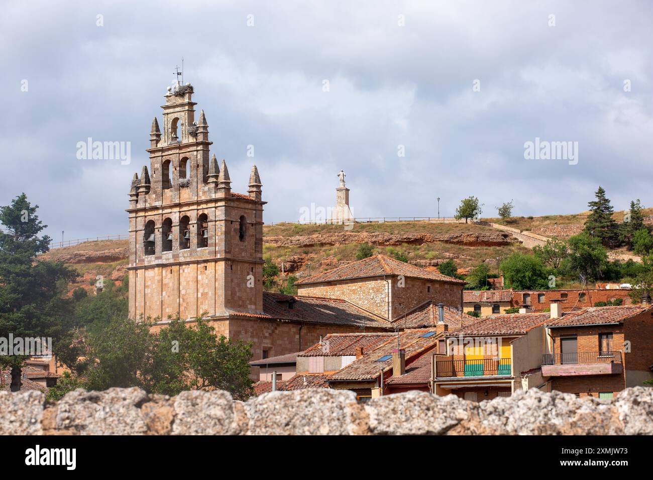 Vue sur la ville espagnole d'Allyon Castille et Léon Espagne Banque D'Images