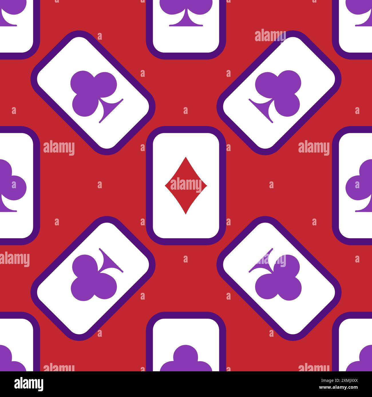 Cartes à jouer violettes tombant modèle sans couture. Illustration de Vecteur