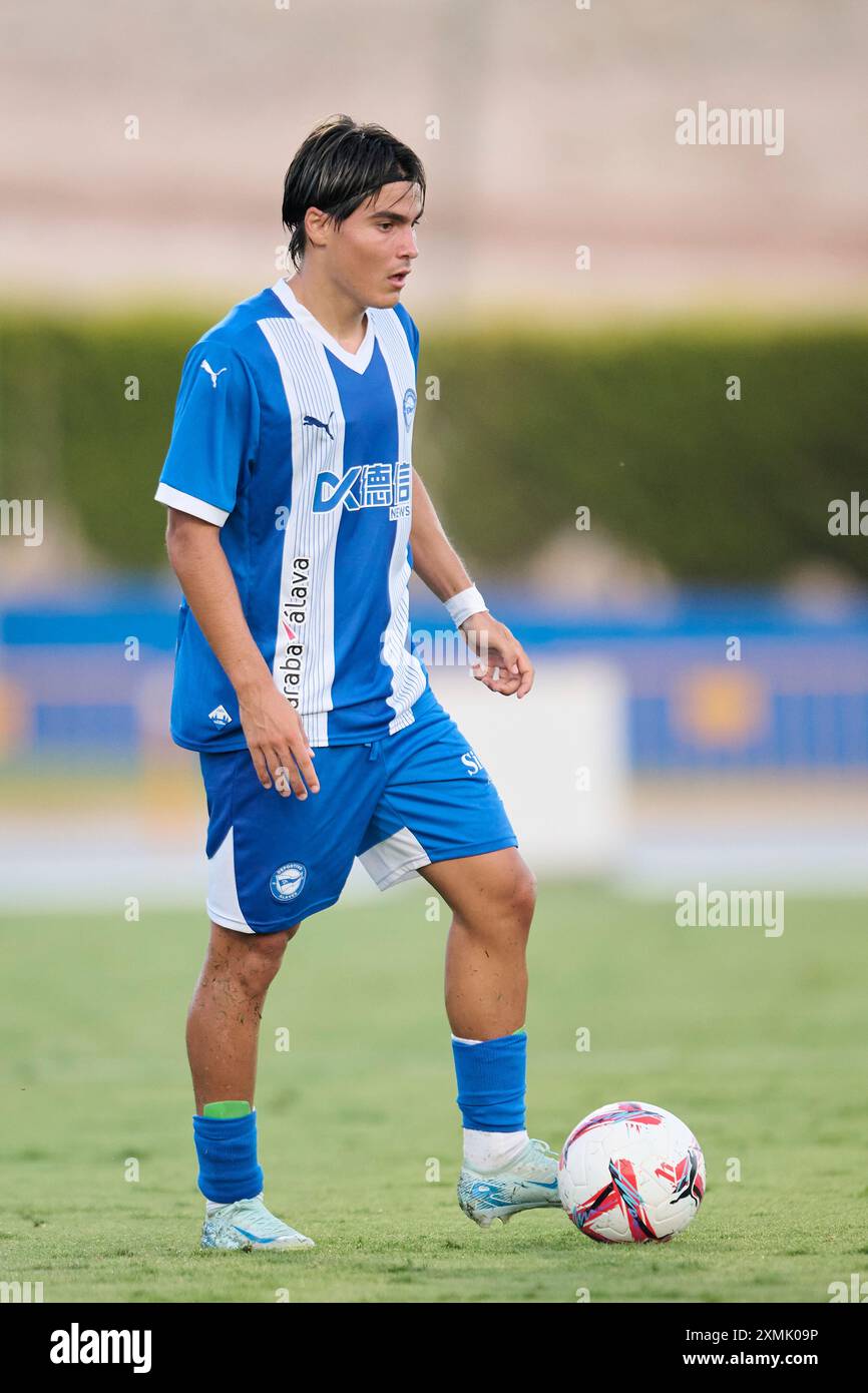 La Nucia, Espagne. 28 juillet 2024. LA NUCIA, ESPAGNE - JUILLET 27 : Luka Romero d'Alaves en action lors du match amical d'avant-saison entre Levante UD et Alaves à l'Estadio Camilo Cano le 27 juillet 2024 à la Nucia, Espagne. (Photo de Francisco Macia/photo Players images/Magara Press) crédit : Magara Press SL/Alamy Live News Banque D'Images