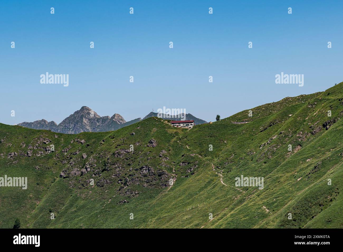 Vue de Santa Rita réfugié sur les alpes de Valsassina Banque D'Images