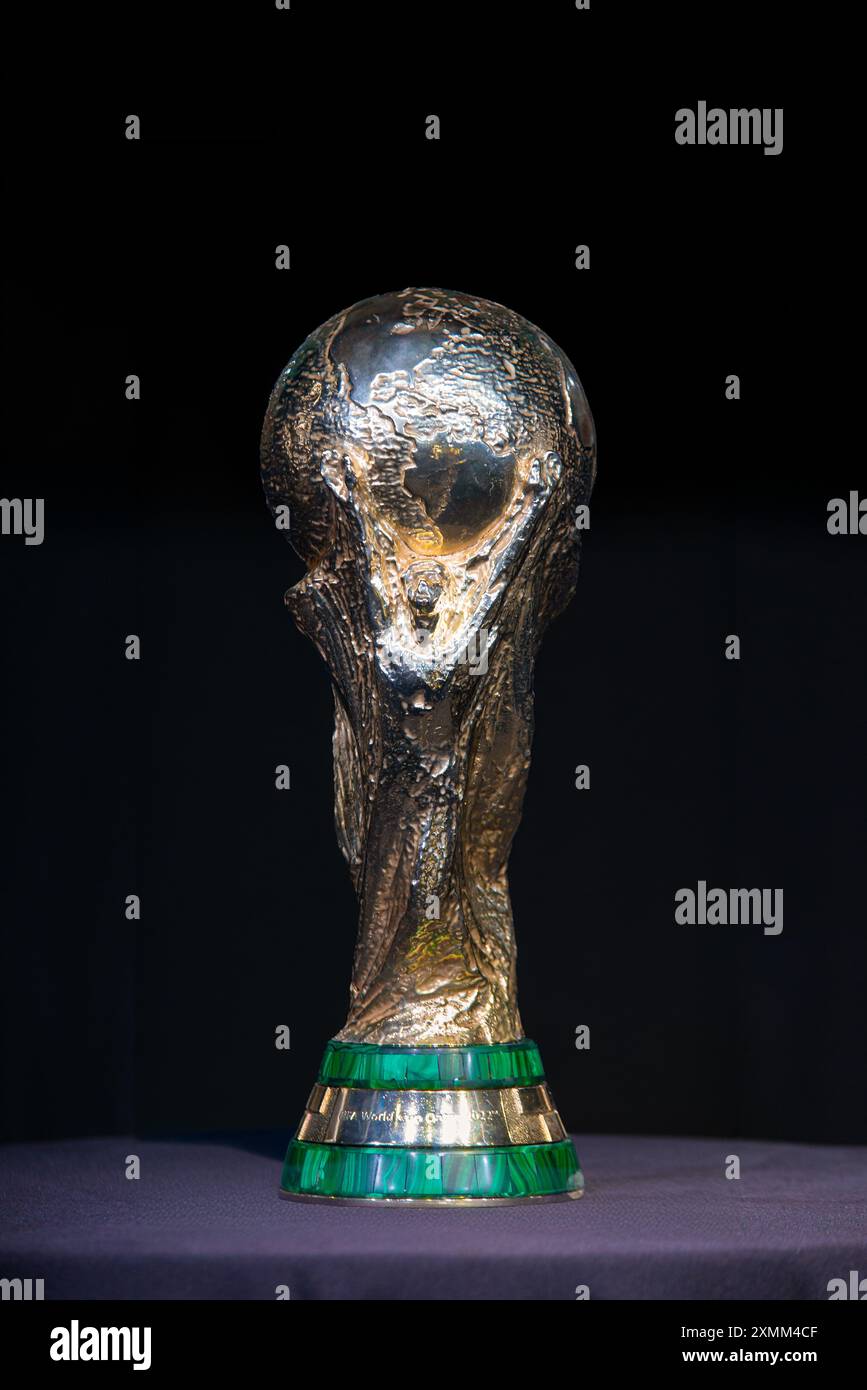 Trophée de la Coupe du monde de la FIFA Qatar 2022 remporté par l'Argentine (football masculin). Banque D'Images