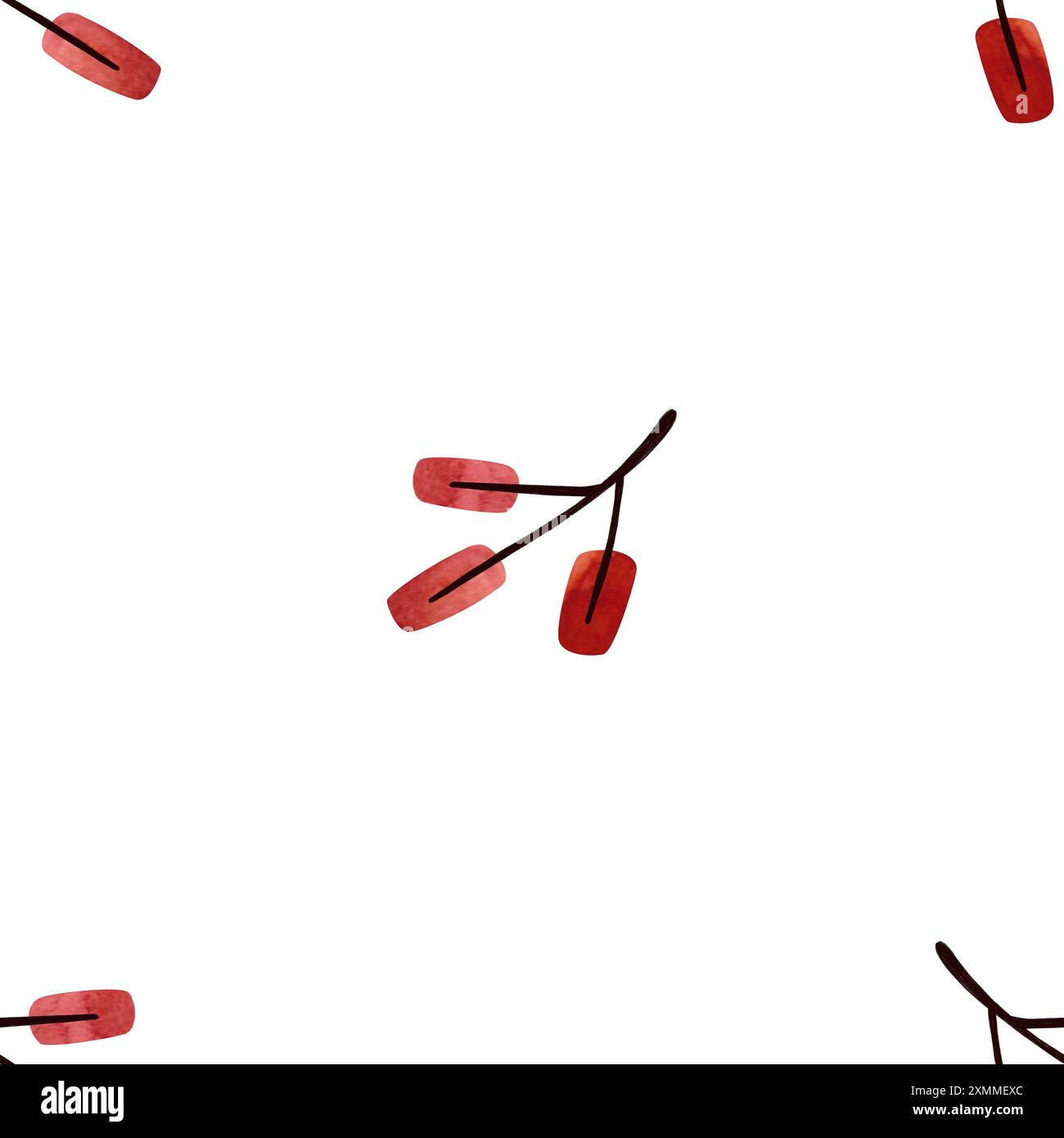 Motif aquarelle sans couture avec des brindilles et des feuilles d'automne. Modèle pour papier d'emballage saisonnier, tissu, textile. Banque D'Images