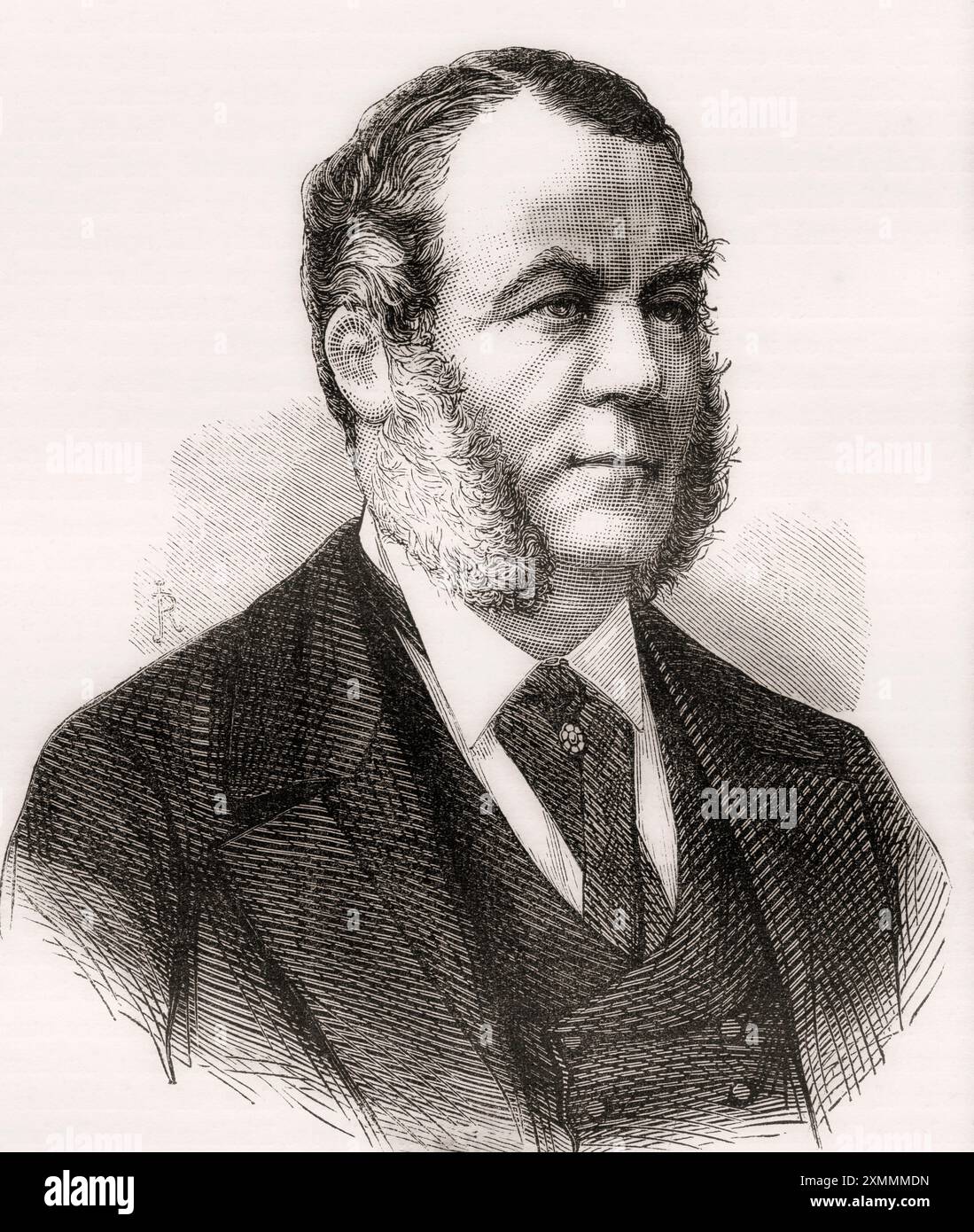 Charles Henry Gordon-Lennox, 6e duc de Richmond, 6e duc de Lennox, 1er duc de Gordon, 1818 – 1903, alias comte de March. Politicien conservateur britannique. Extrait de Cassell's Illustrated History of England, publié vers 1880. Banque D'Images