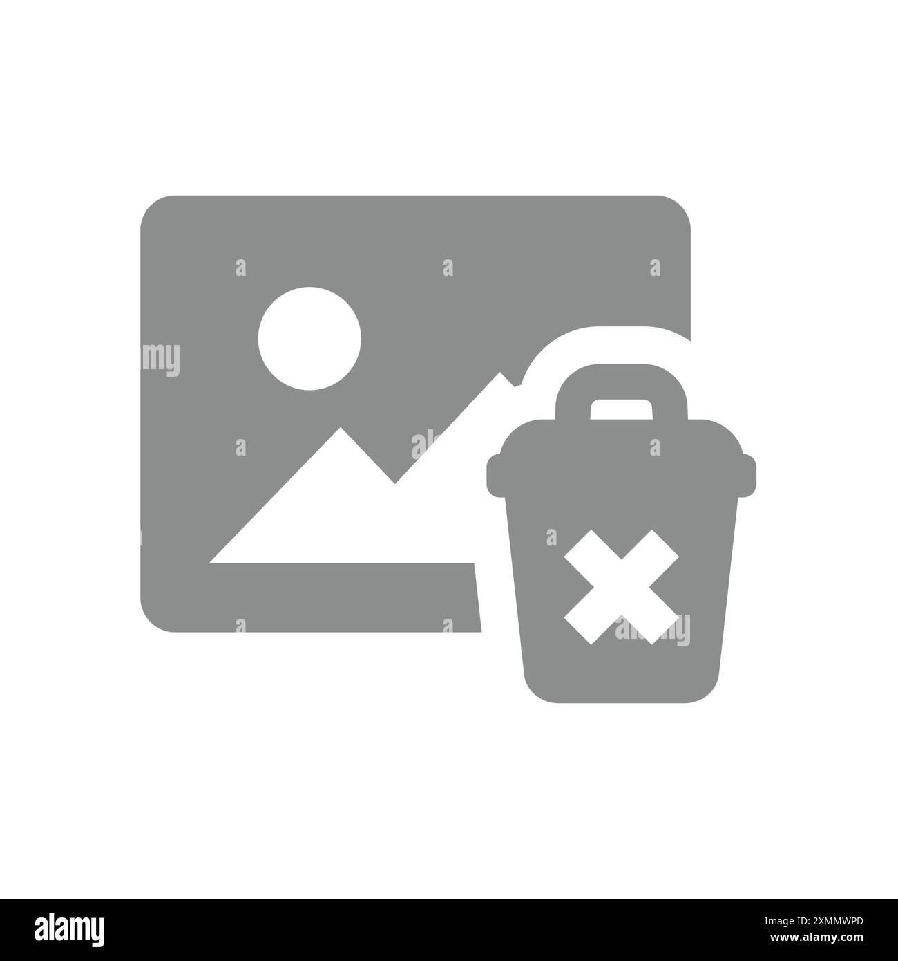Icône Supprimer le vecteur d'image. Suppression d'une photo ou d'une image avec la corbeille. Illustration de Vecteur