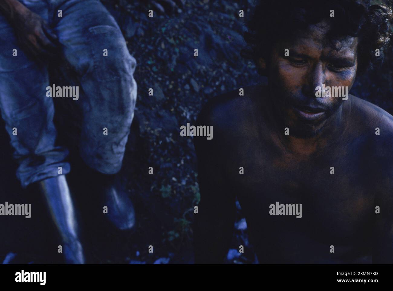 Extraction de graphite, Mexique. Banque D'Images