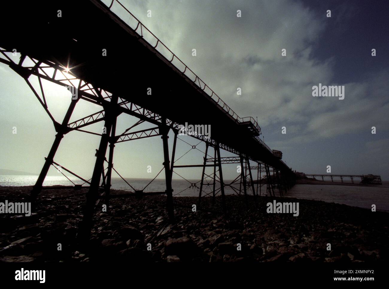 Birnbeck Pier , également connu sous le nom de ' Old Pier ' sur le canal de Bristol à Weston-super-Mare , North Somerset 18 mars 1997 photo de Roger Bamber Banque D'Images