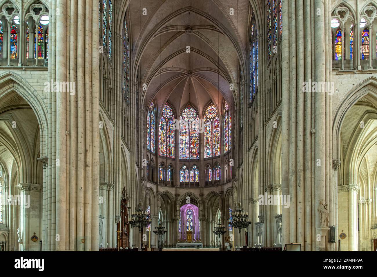 Le Choeur, Cathédrale Saint Pierre et Saint-Paul, Troyes, Champagne, France Banque D'Images