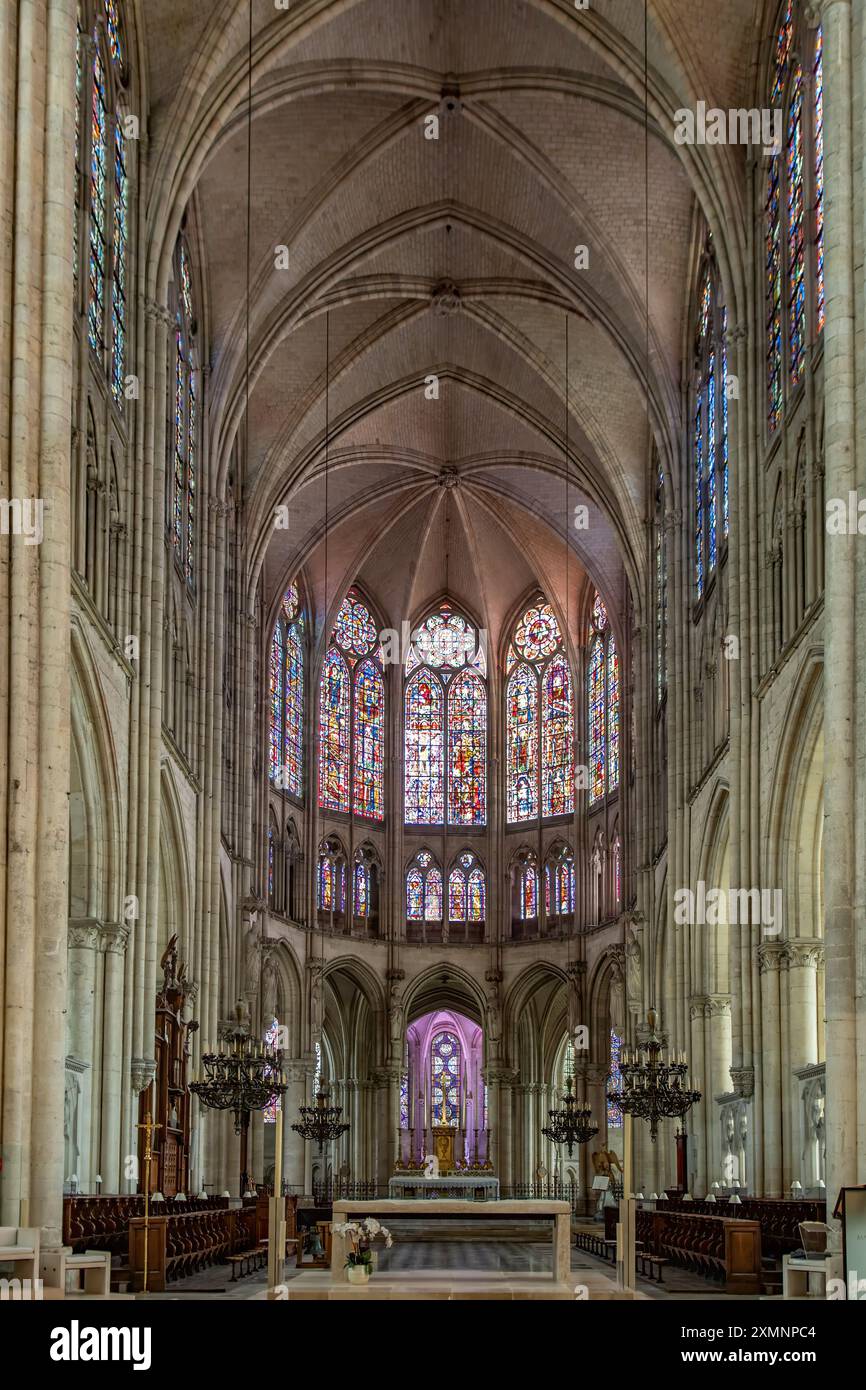Le Choeur, Cathédrale Saint Pierre et Saint-Paul, Troyes, Champagne, France Banque D'Images