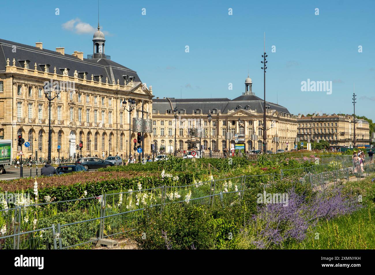 Jardin place de la Bourse, Bordeaux, Nouvelle Aquitaine, France Banque D'Images