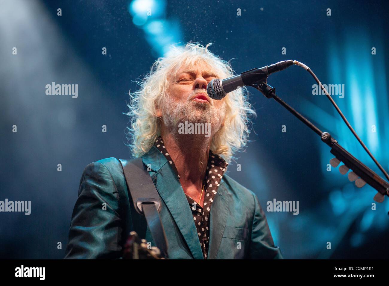 Fredrikstad, Norvège. 26 juillet 2024. Le chanteur, compositeur et musicien irlandais Bob Geldof donne un concert live lors du festival norvégien Maanefestivalen 2024 à Fredrikstad. Banque D'Images