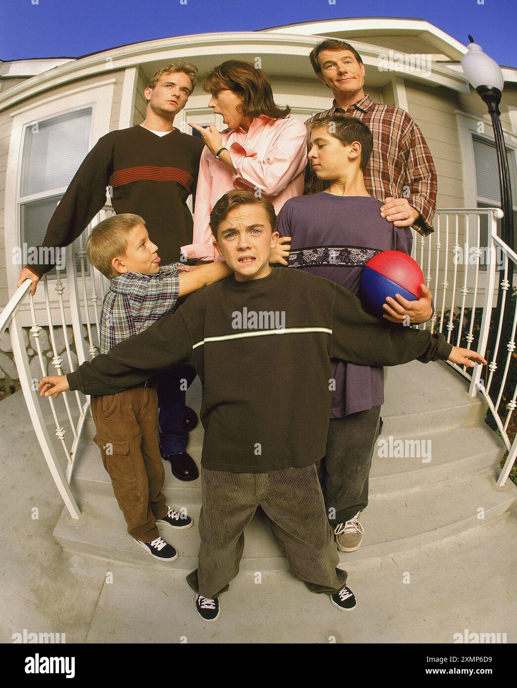 Malcolm dans le milieu de la série TV 2000 - 2006 USA 2000 saison 1 Christopher Masterson, Jane Kaczmarek, Bryan Cranston, Erik per Sullivan, Frankie Muniz, Justin Berfield Banque D'Images