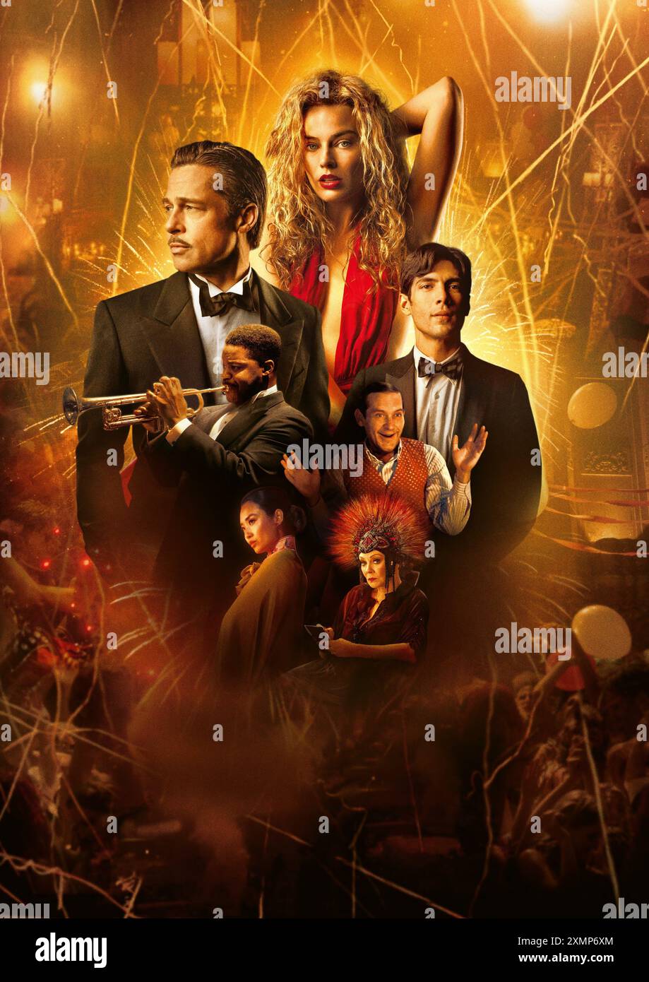 Babylon année : 2022 USA réalisateur : Damien Chazelle Brad Pitt, Margot Robbie, Jovan Adepo, Diego Calva Poster (Art clé) Banque D'Images