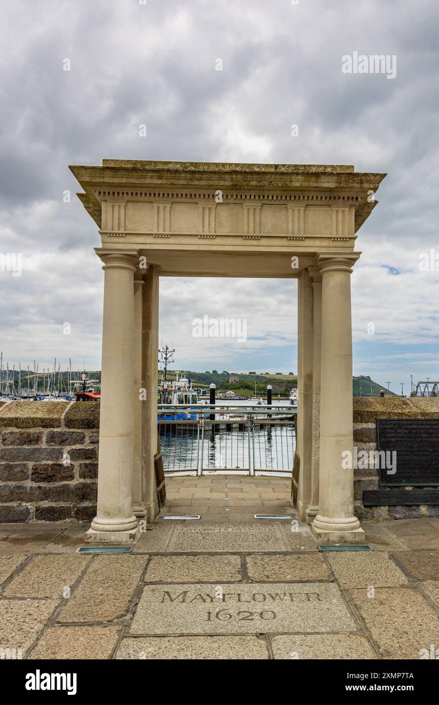 Les marches Mayflower dans la région barbicienne de Plymouth, au sud-ouest de l'Angleterre Banque D'Images