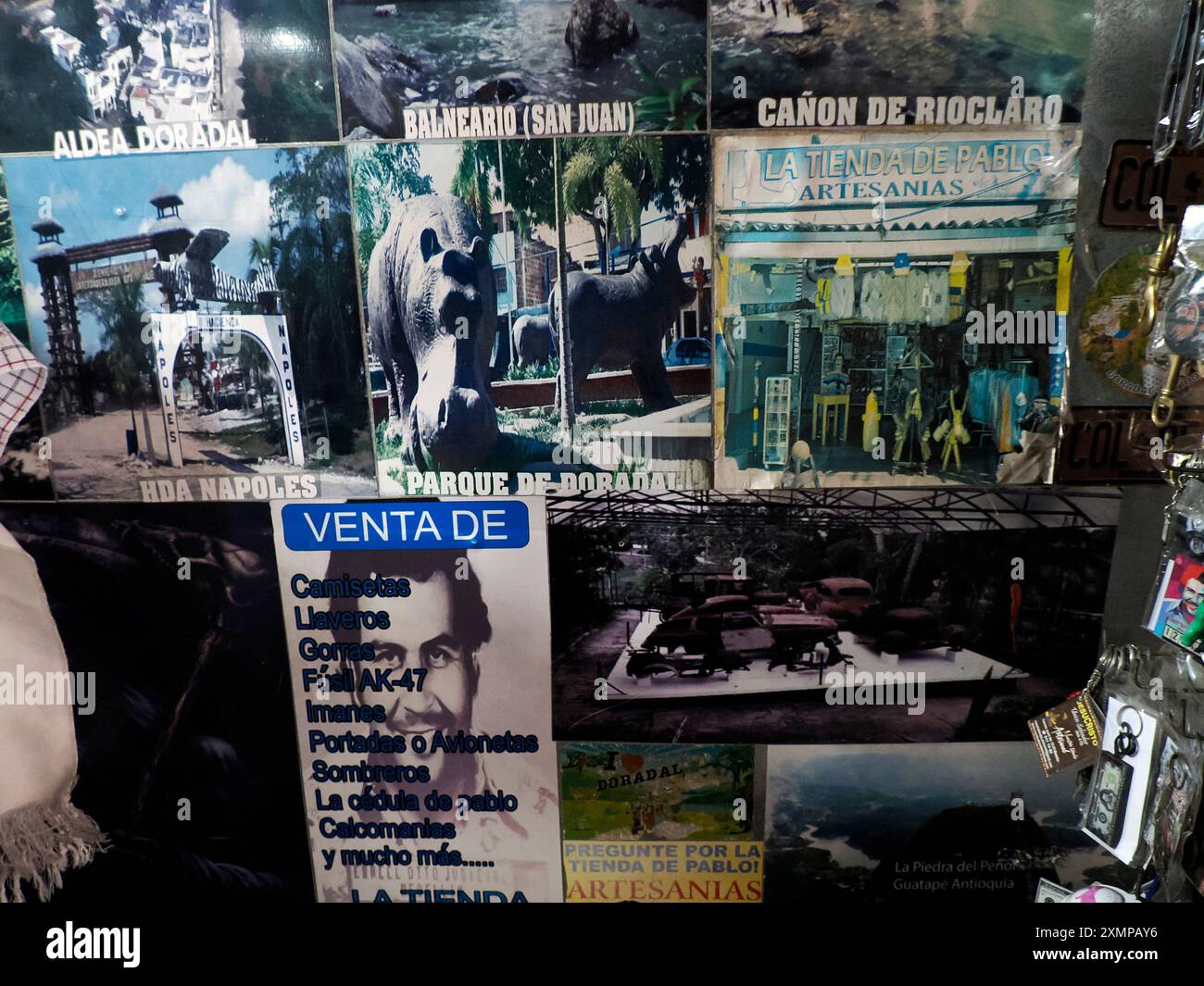 DORADAL, COLOMBIE - 08 JUILLET 2024 la Tienda de Pablo, musée de la boutique touristique Escobar Banque D'Images