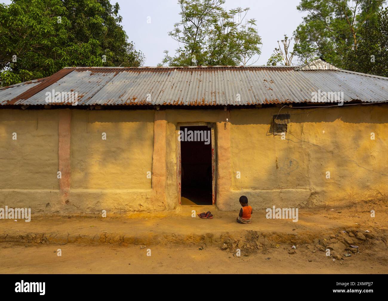 Maison de la tribu Khasi dans la forêt, Sylhet Division, Kamalganj, Bangladesh Banque D'Images