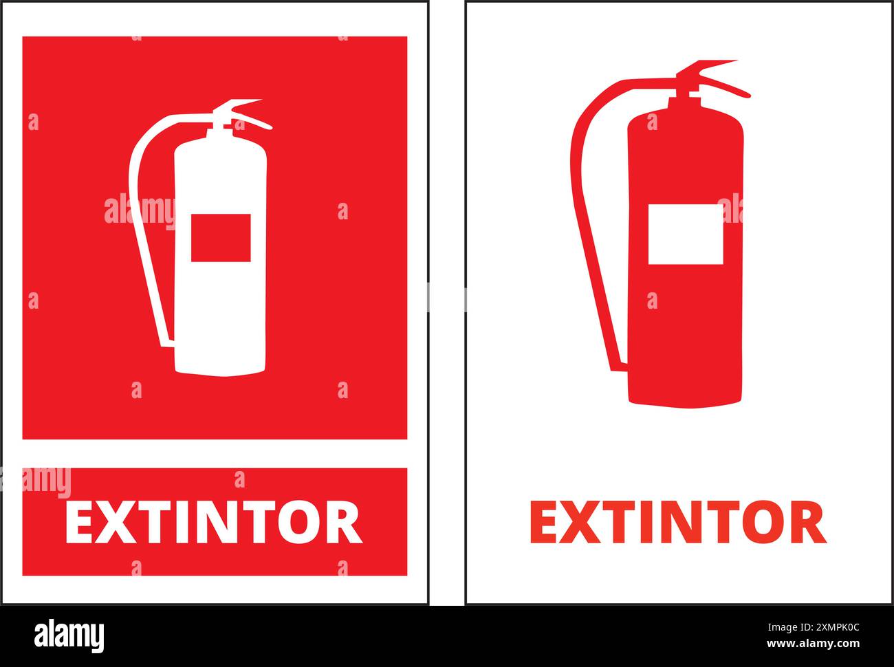 Bannières Extintor sur fond blanc (extincteur trad.) Illustration de Vecteur