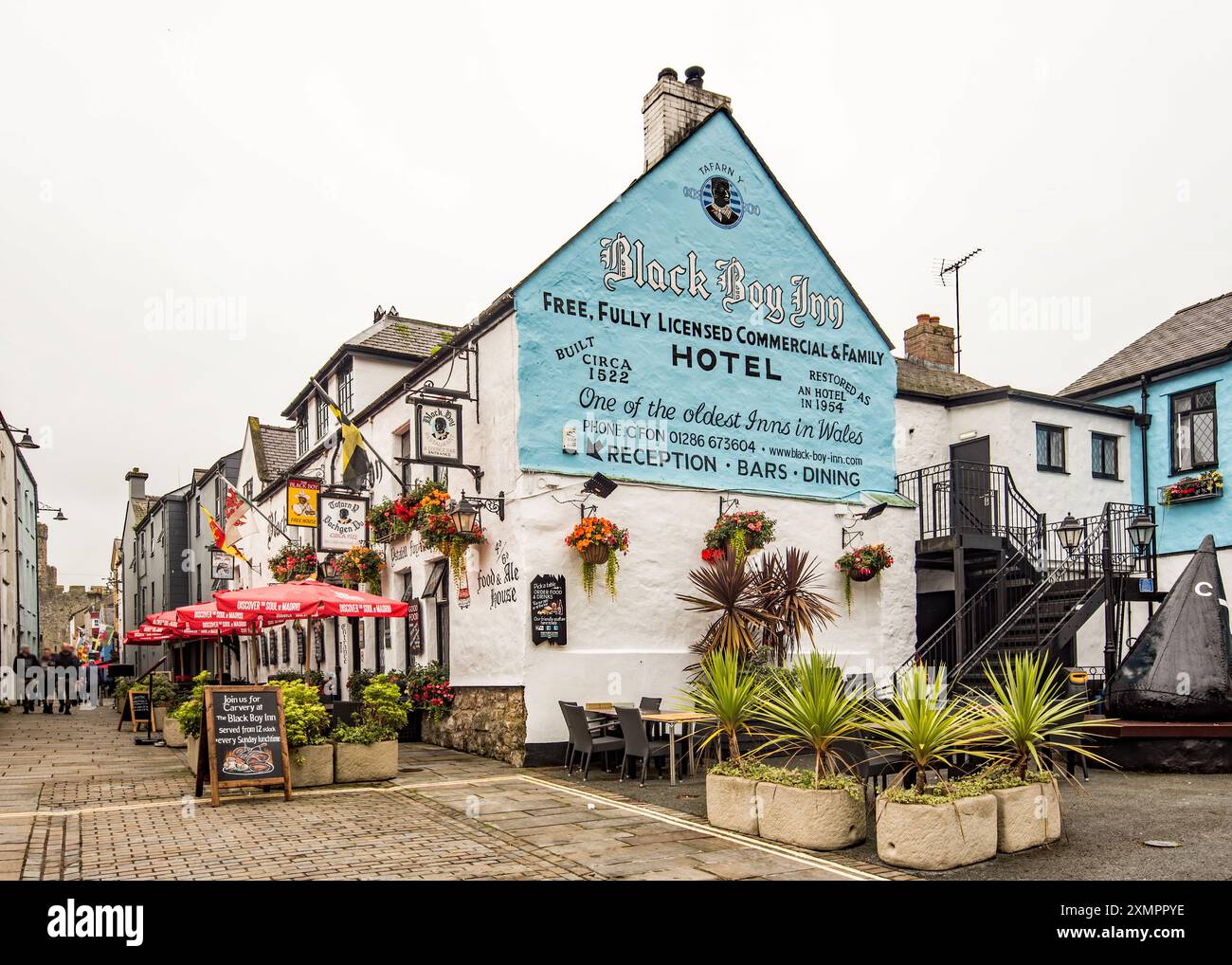 Black Boy Inn - Caernarfon au 10 Stryd Pedwar A Chwech Caernarfon Banque D'Images