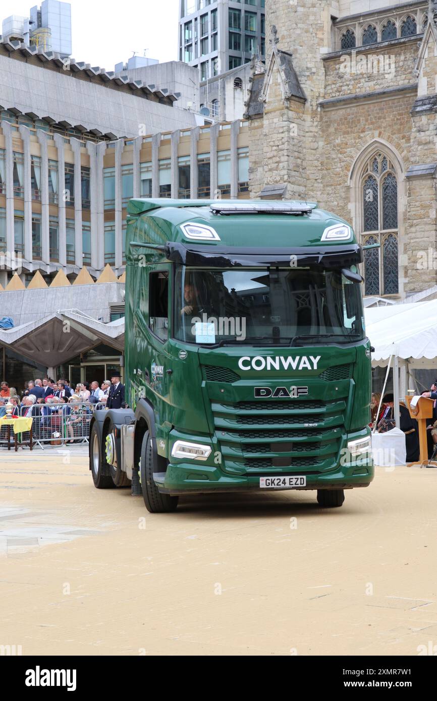 CONWAY DAF XF TRUCK TRACTOR UNIT À LA CÉRÉMONIE DE MARQUAGE DES CHARIOTS DE LA SOCIÉTÉ WORSHIPFUL DE CARMEN Banque D'Images