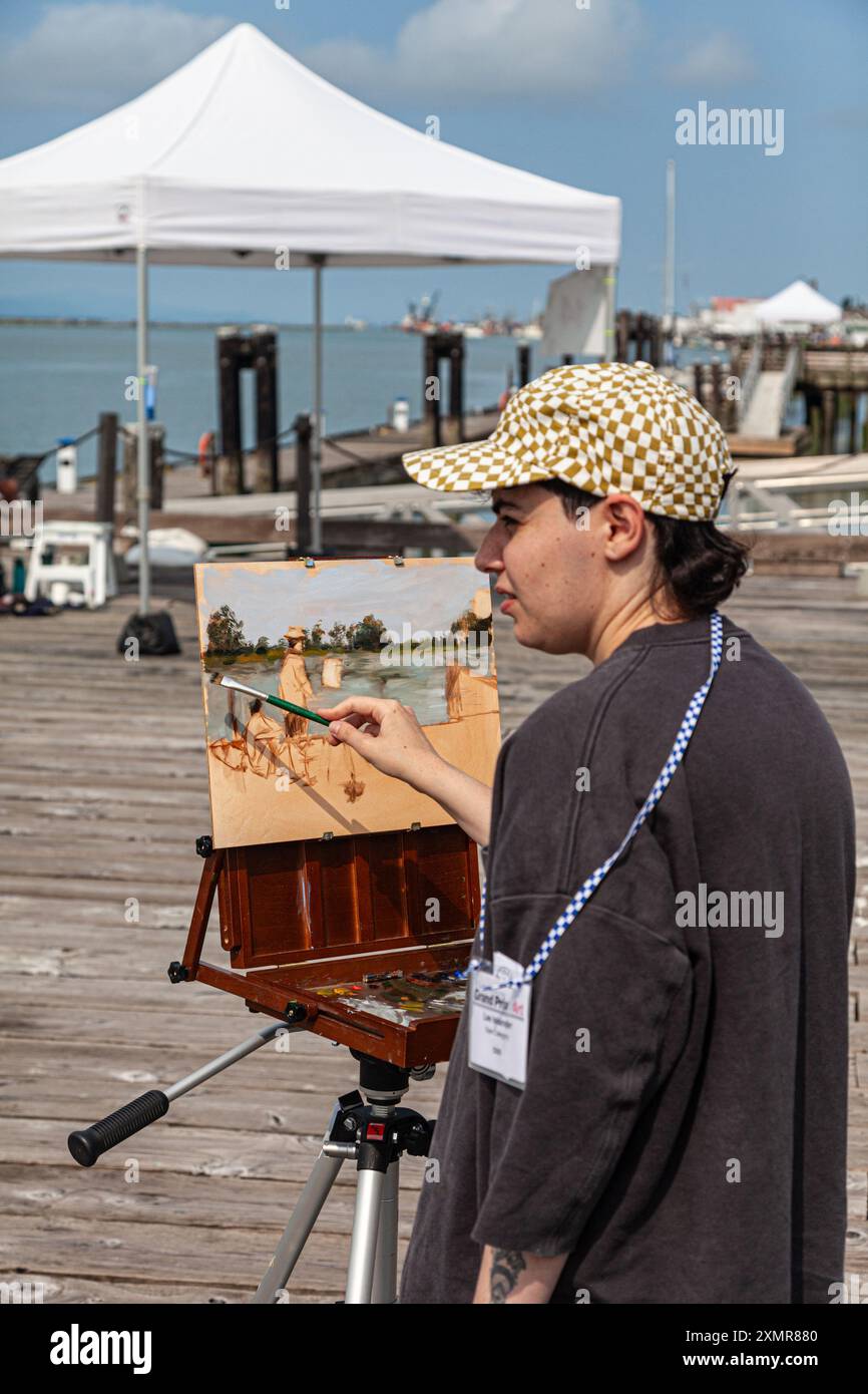 Artiste participant au Grand Prix d’art 2024 à Steveston, en Colombie-Britannique Banque D'Images