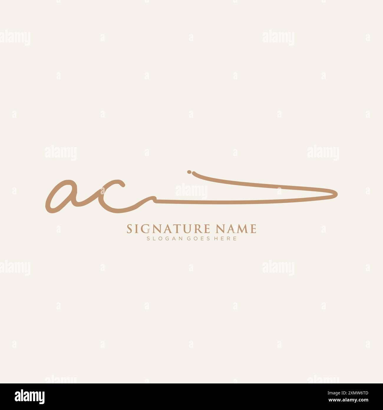 Modèle de logo de signature AC Illustration de Vecteur