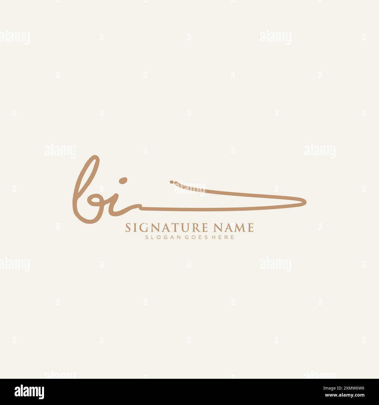 Modèle de logo de signature BI Illustration de Vecteur