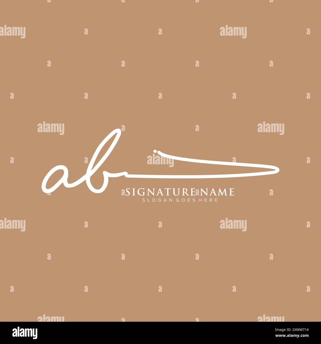 Modèle de logo de signature AB Illustration de Vecteur