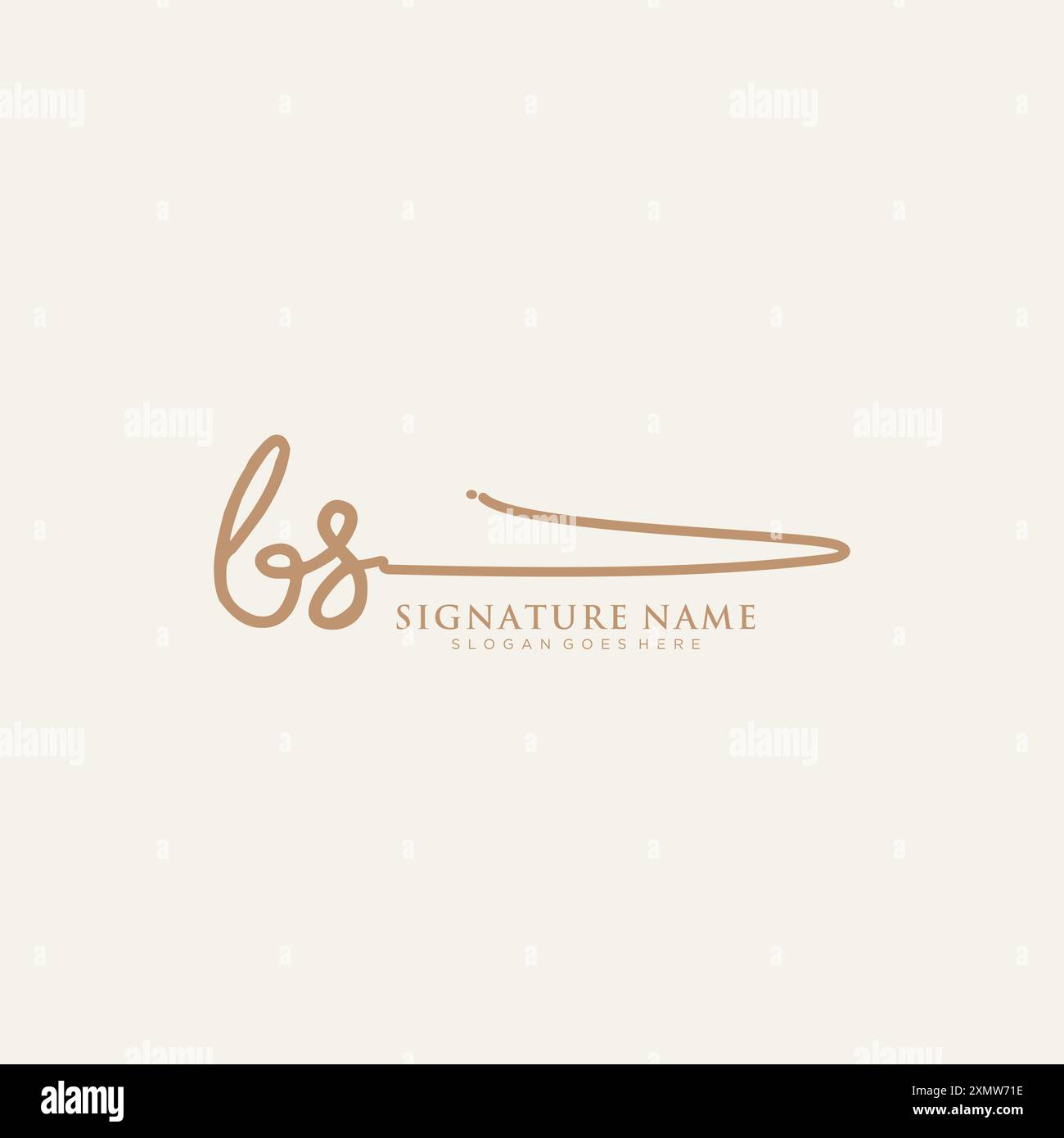 Modèle de logo de signature BS Illustration de Vecteur