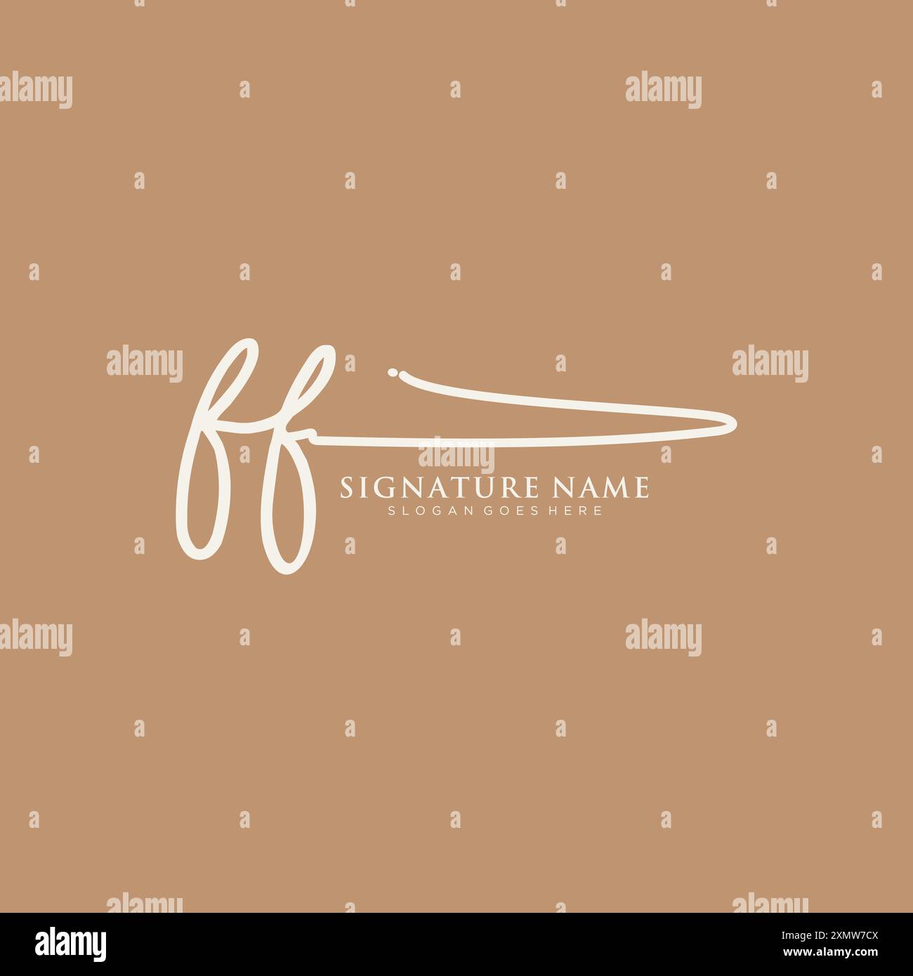 Modèle de logo de signature FF Illustration de Vecteur