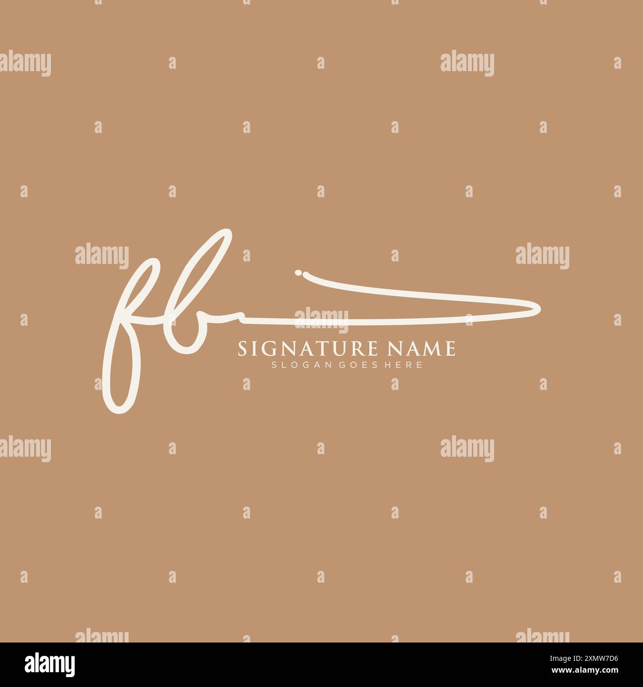Modèle de logo de signature FB Illustration de Vecteur