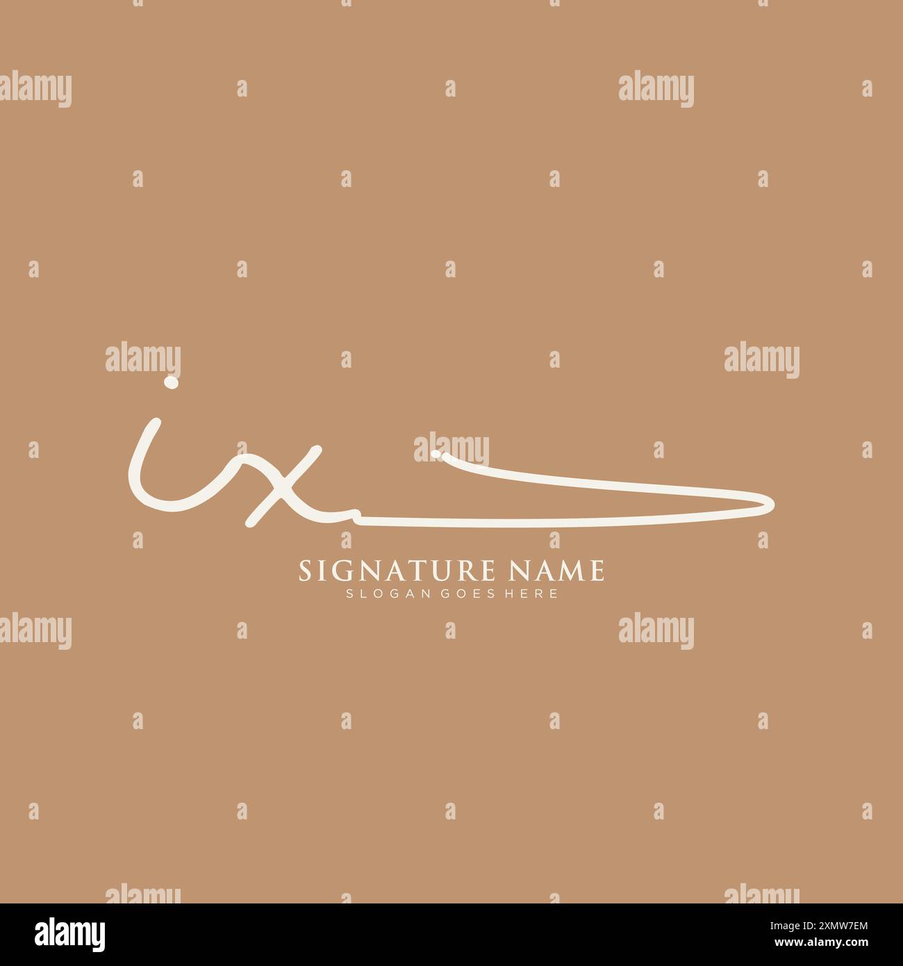 IX modèle de logo de signature Illustration de Vecteur