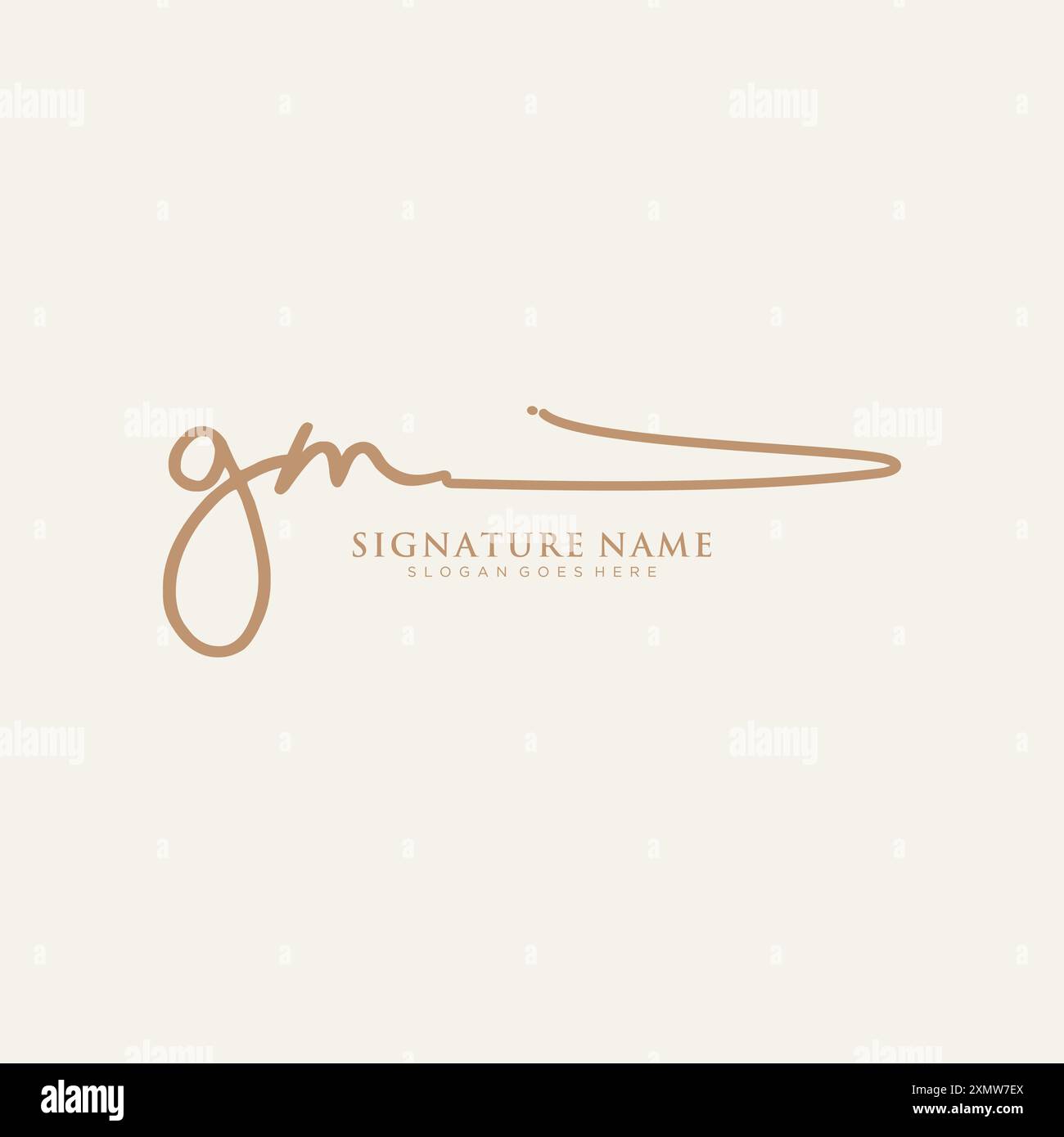 Modèle de logo signature GM Illustration de Vecteur