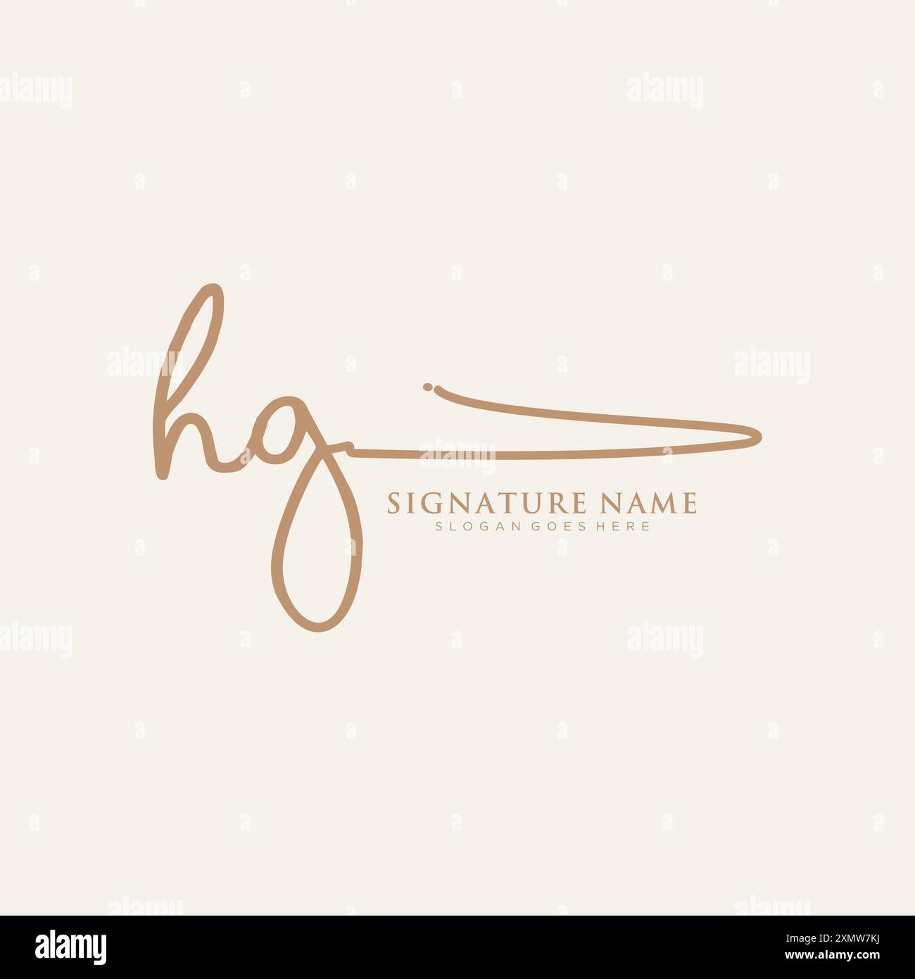 Modèle de logo de signature HG Illustration de Vecteur