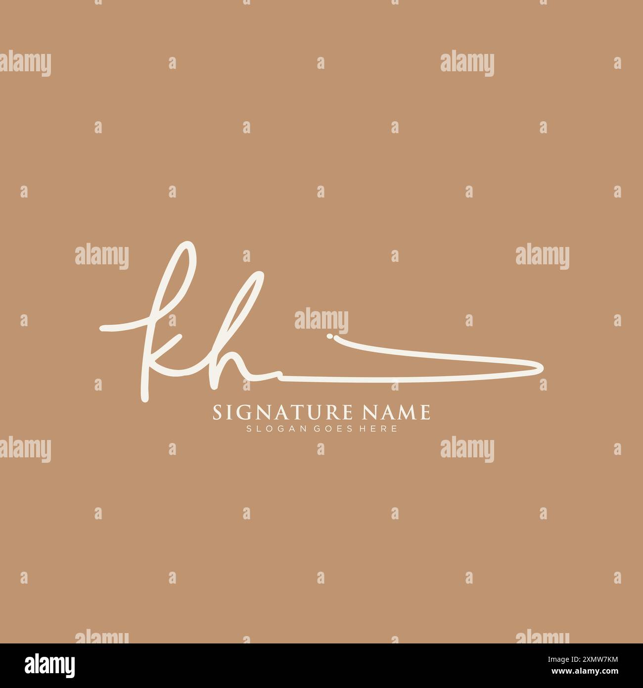 Modèle de logo signature KH Illustration de Vecteur