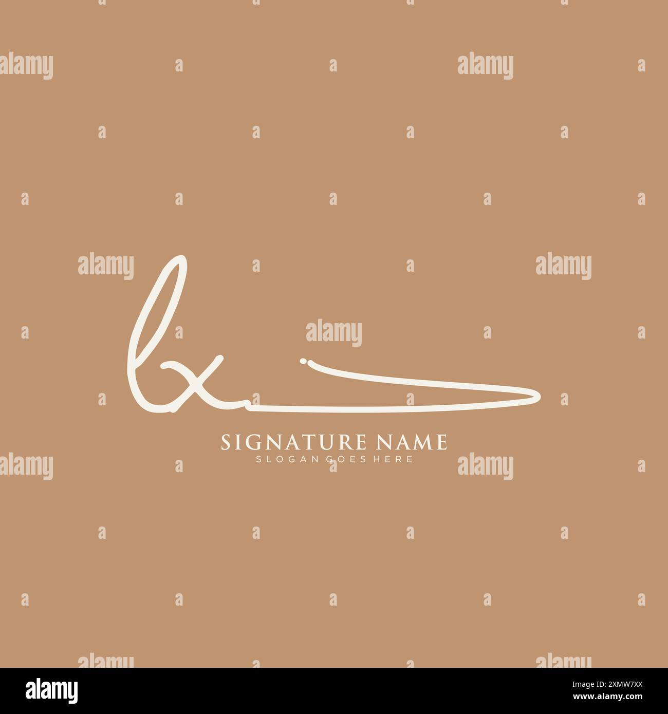 Modèle de logo signature LX Illustration de Vecteur