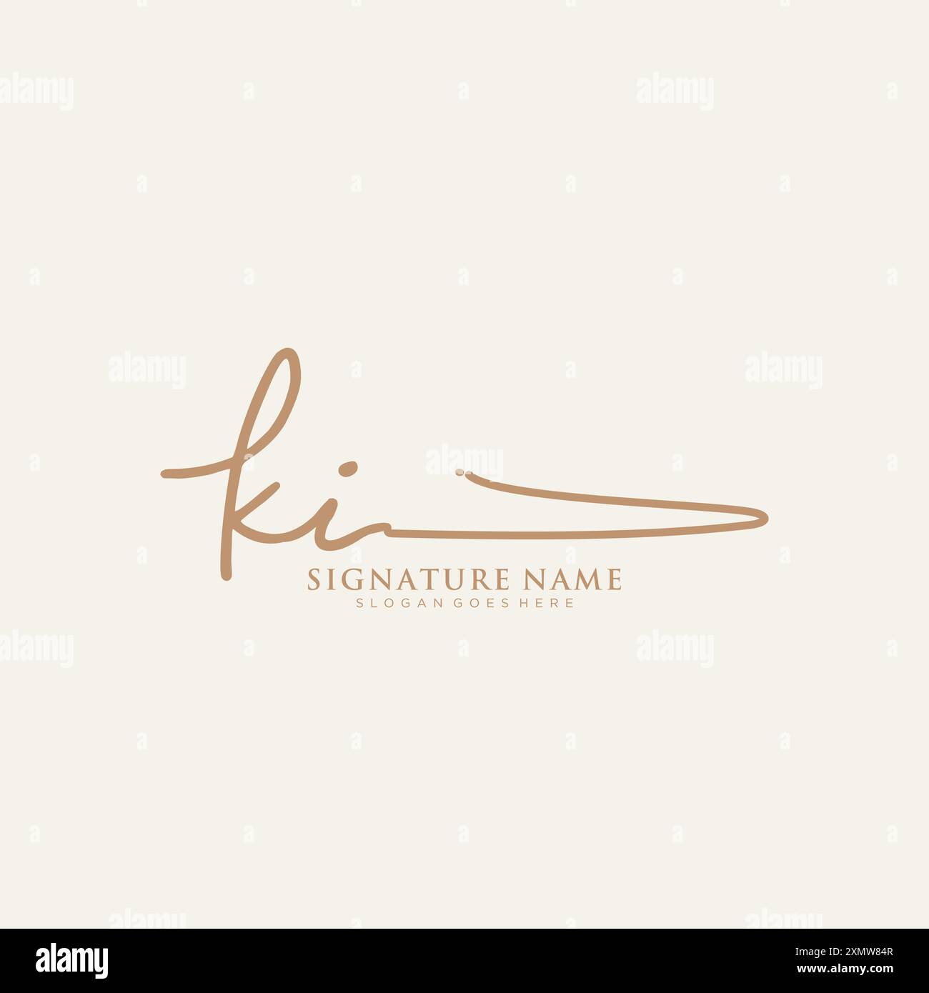 Modèle de logo de signature KI Illustration de Vecteur