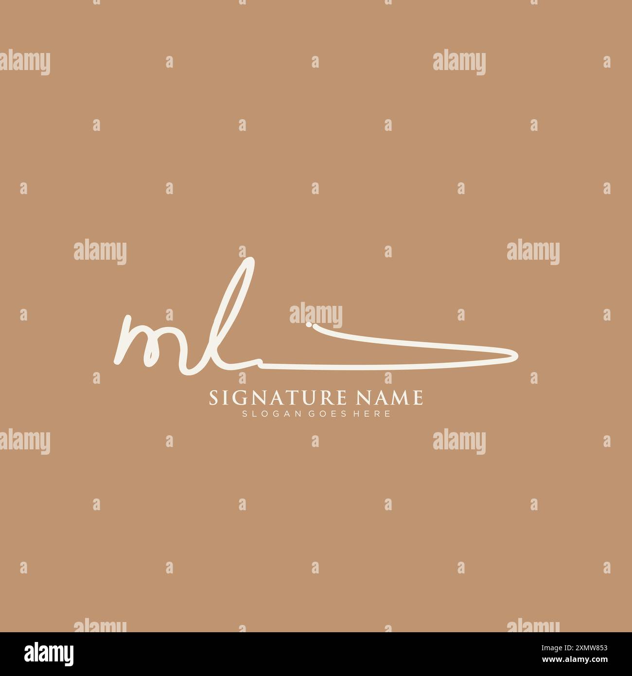 Modèle de logo de signature ML Illustration de Vecteur