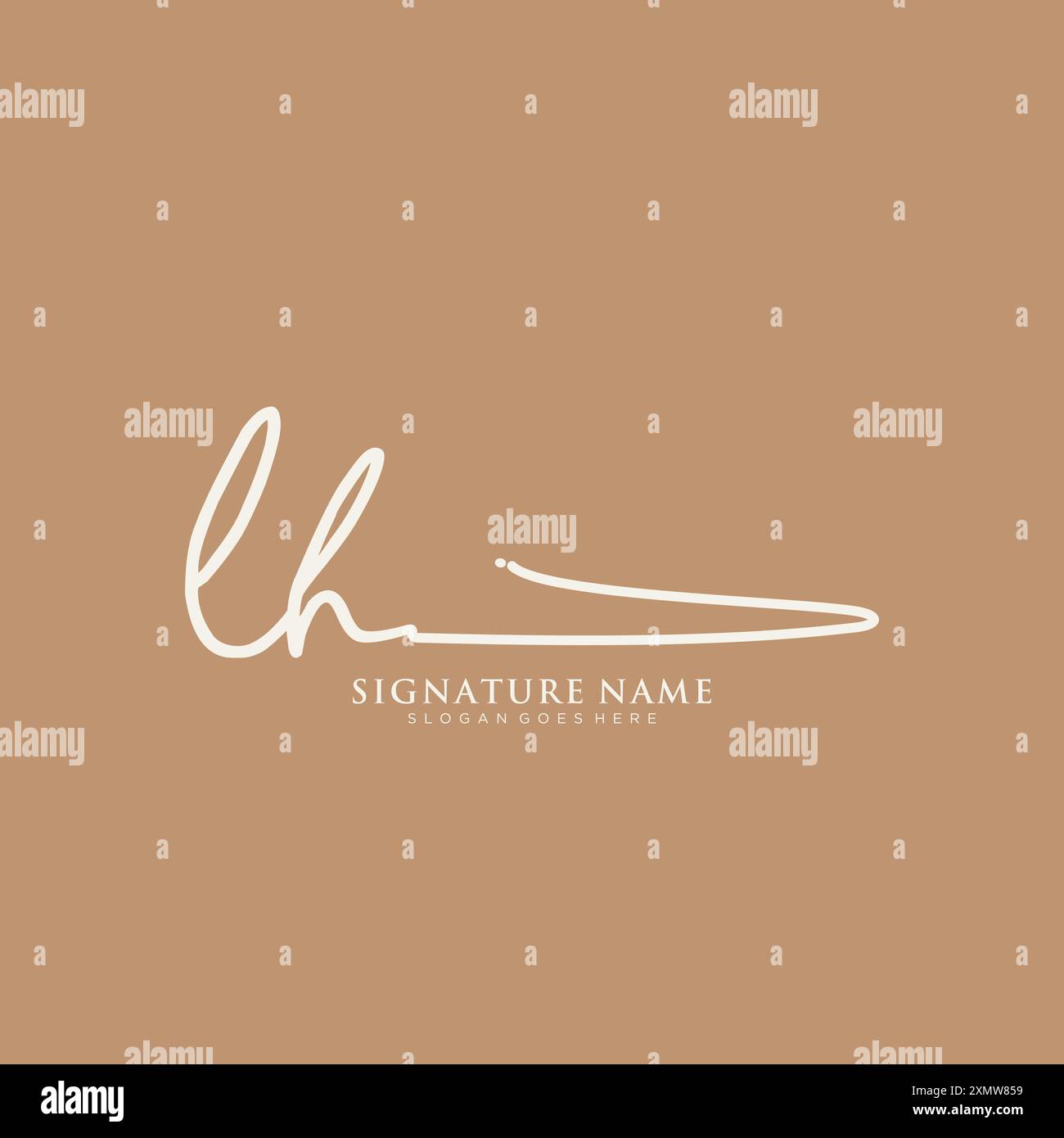 Modèle de logo de signature LH Illustration de Vecteur