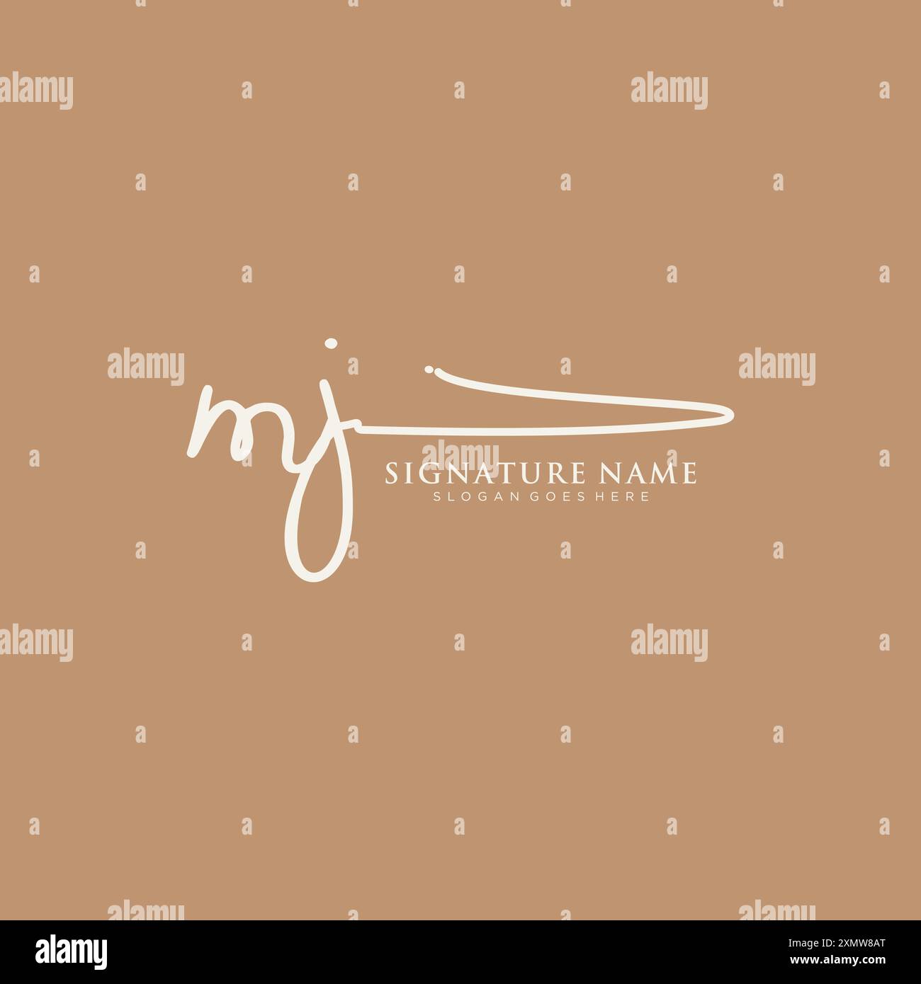 Modèle de logo de signature MJ Illustration de Vecteur