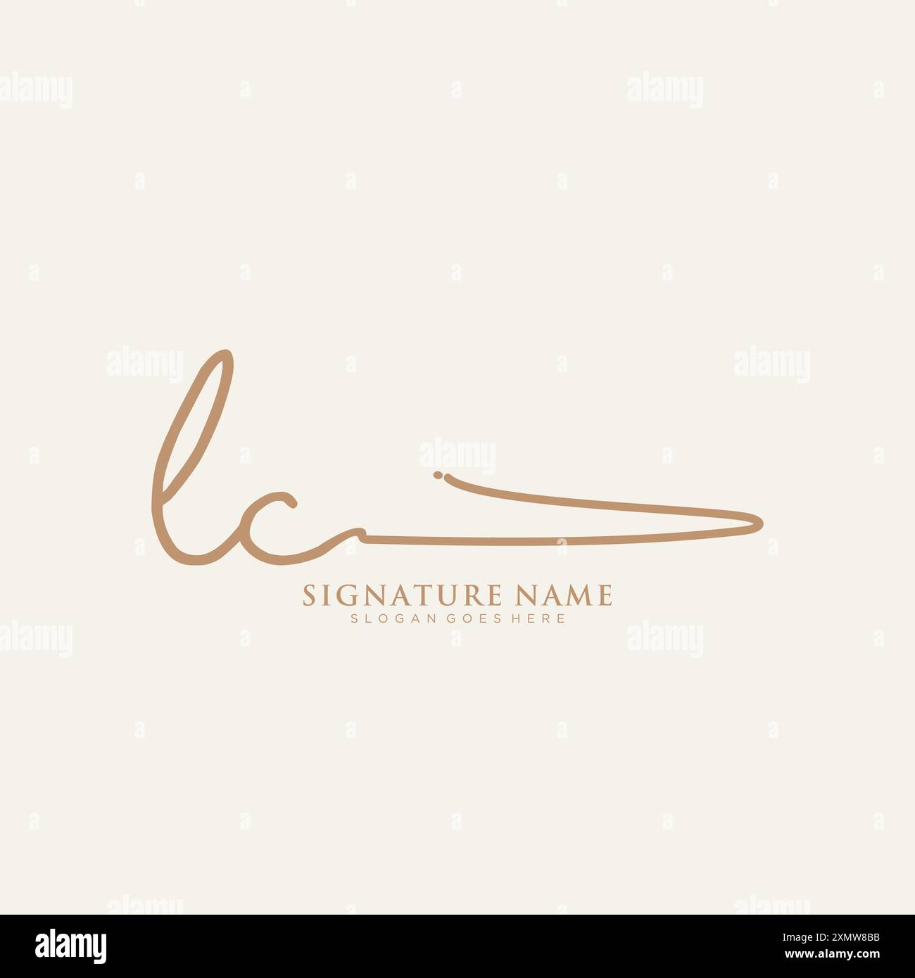 Modèle de logo de signature LC Illustration de Vecteur