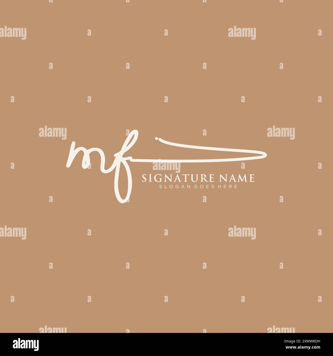 Modèle de logo de signature MF Illustration de Vecteur