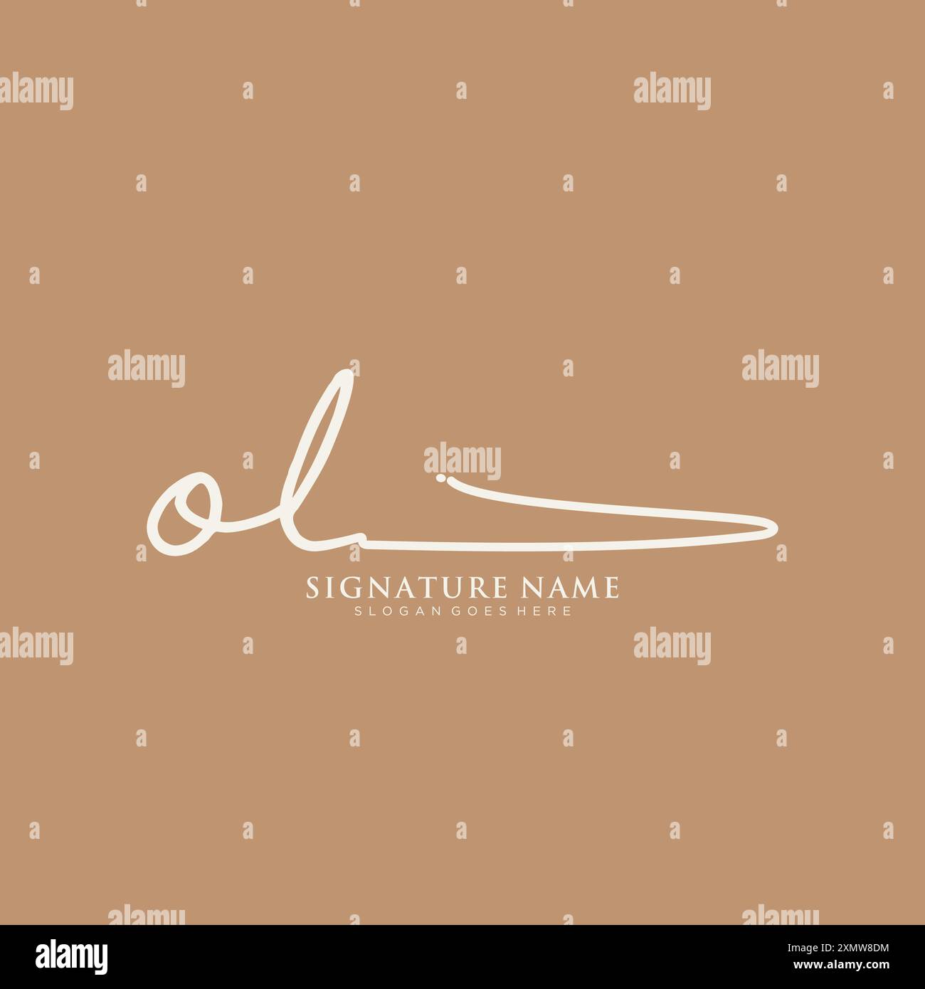Modèle de logo de signature OL Illustration de Vecteur