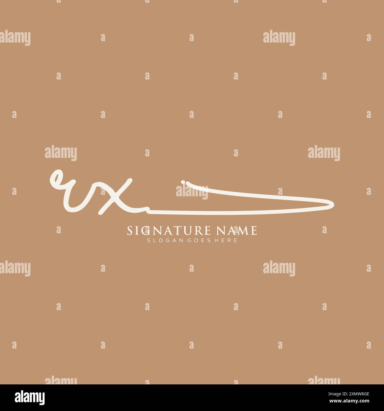 Modèle de logo de signature RX Illustration de Vecteur