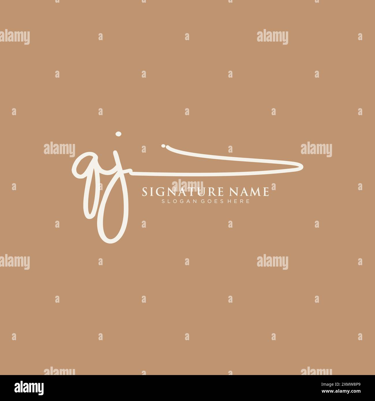 Modèle de logo signature QJ Illustration de Vecteur