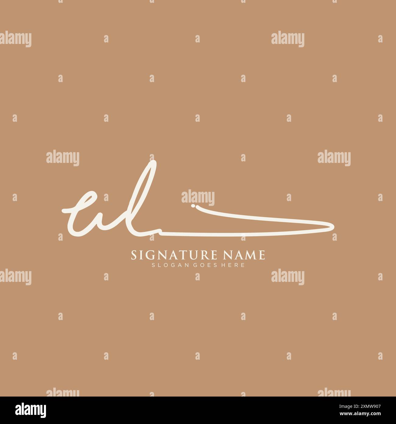 Modèle de logo de signature UL Illustration de Vecteur