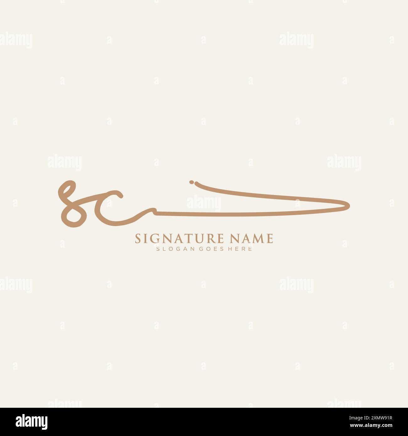 Modèle de logo de signature SC Illustration de Vecteur