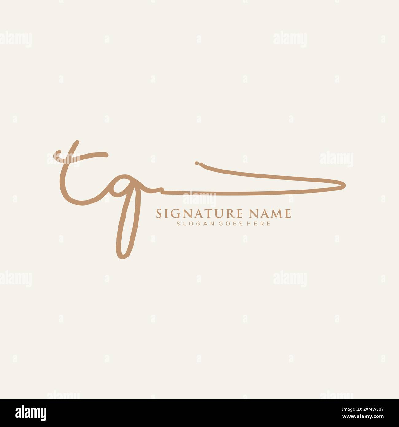 Modèle de logo de signature TQ Illustration de Vecteur