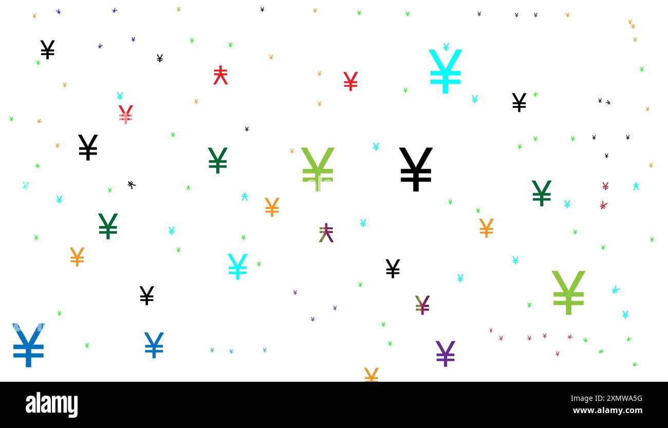 Symboles yen de différentes tailles et illustration vectorielle de motif de fond sans couture d'opacité. Illustration de Vecteur