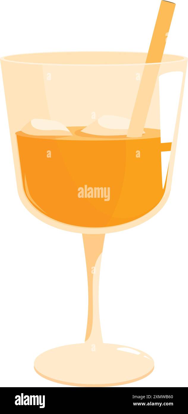 Cocktail d'orange rafraîchissant servi dans un verre à vin, parfait pour l'été Illustration de Vecteur